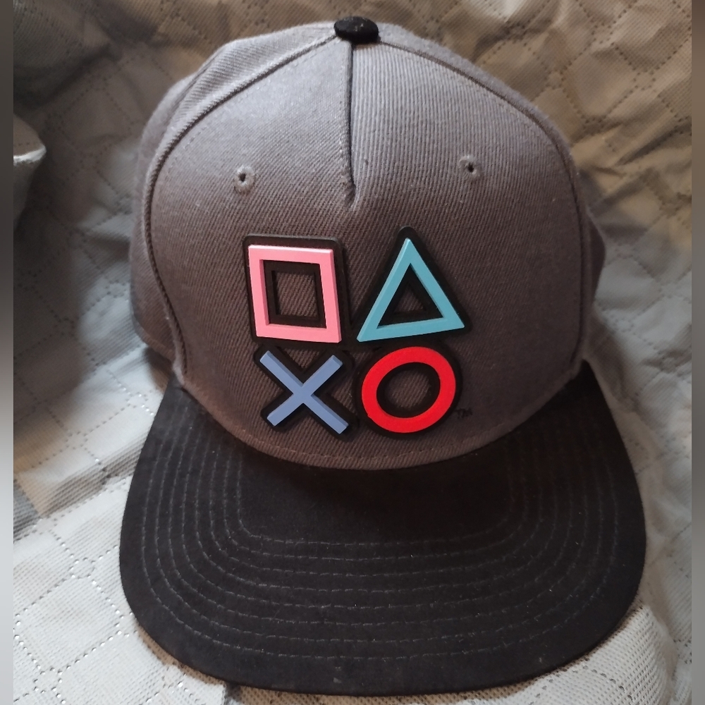 3D Logo PlayStation Snapback Flat Bill Hat